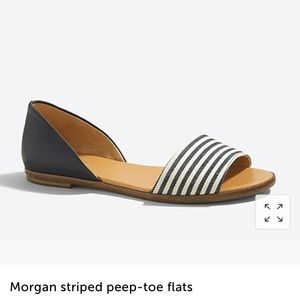 J.crew Morgan striped peep toe flats